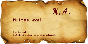 Multas Axel névjegykártya